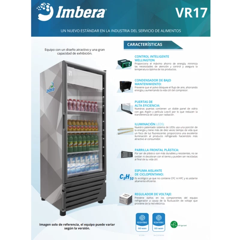Refrigerador IMBERA 1 puerta VR17