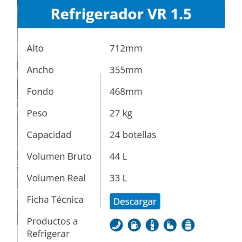 Refrigerador IMBERA VR 1.5